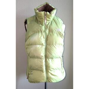 Womens The North Face Full Zip Down Filled Puffer Vest Light Green  Sz S See pic